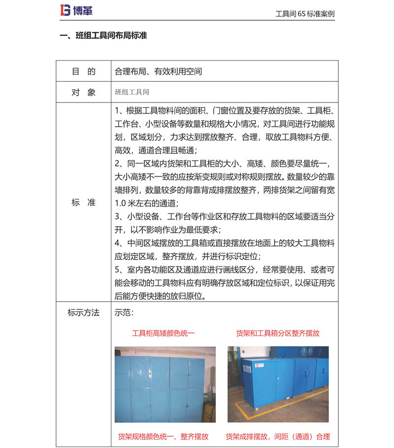 工具間6S改善布局標(biāo)準(zhǔn) 工具間6S改善布局標(biāo)準(zhǔn)