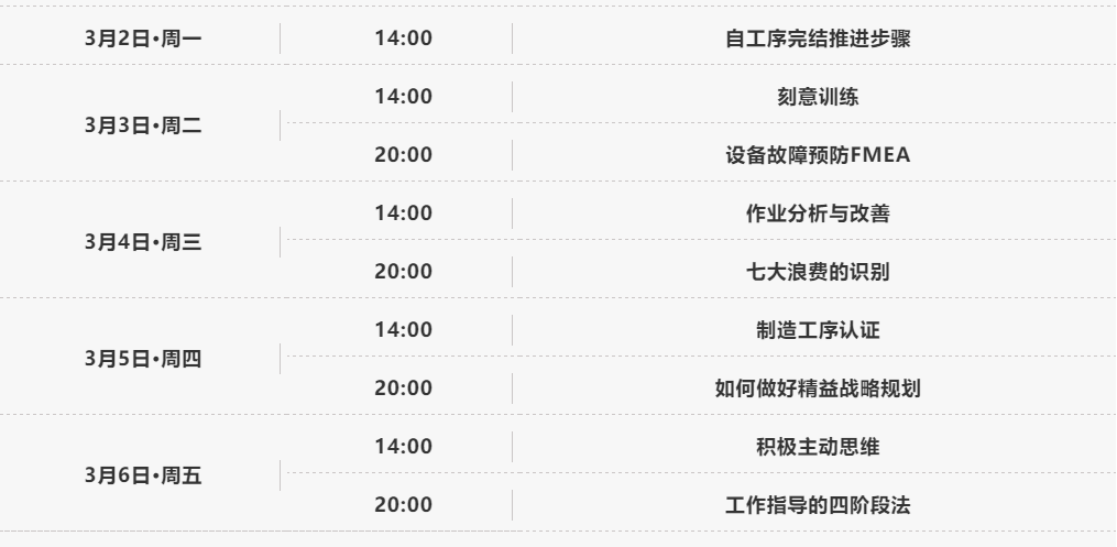 課程表 金牌班組長(zhǎng)系列-內(nèi)訓(xùn)精品課程